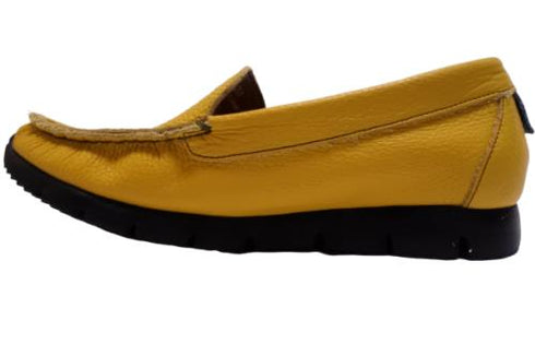 【arui_toe 3950BL イエロー】本革コンフォートスリッポン